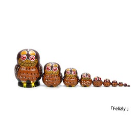 Felizly Matryoshka Owl 10 Layers Nesting Wooden Owl Matryoshka Doll