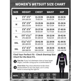 Owntop Wetsuit 5mm Neoprene Diving Suit for Womens - Thicken Full Wet Suit, Back Zip Long Sleeve UPF50+ Keep Warm Swimwear for Scuba Surfing Swimming Diving Snorkeling Water Sports, Purple XL