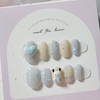 Winter Puppy Knit Handmade Nail Tip - Long Stiletto /