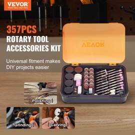 VEVOR Rotary Tool Accessories Kit 357PCS, 1/8" Diameter Shank Power Rotary Tool Accessories Set, Universal Fitment Electric Tool Accessories for Carving, Sanding, Cutting, Drilling, Cleaning, Grinding