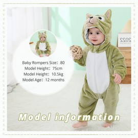 MICHLEY Unisex Baby Boy Girl Hooded Romper Winter Animal Cosplay Jumpsuit Outfit, Horse, 6-12months, Size 80