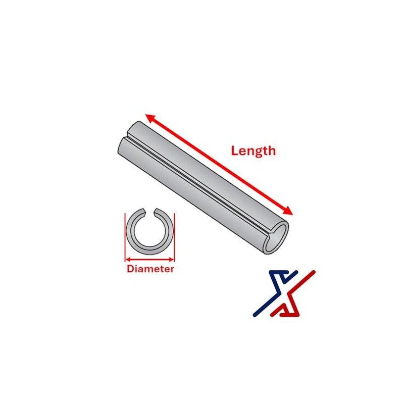 1/8" Diameter x 7/16" Long Roll Pin / Spring Pin
