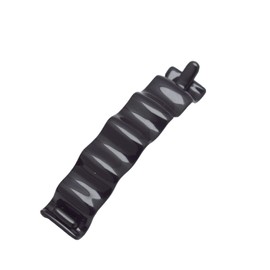 Parcelona French Crinkled Black Large Celluloid Metal Free Hair Clip Barrette