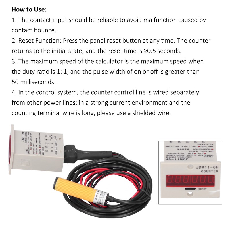 BERM Digital Display Counter Electronic Industrial Sensor Automatic Induction BEM‑6H‑30E4‑CTAC36V
