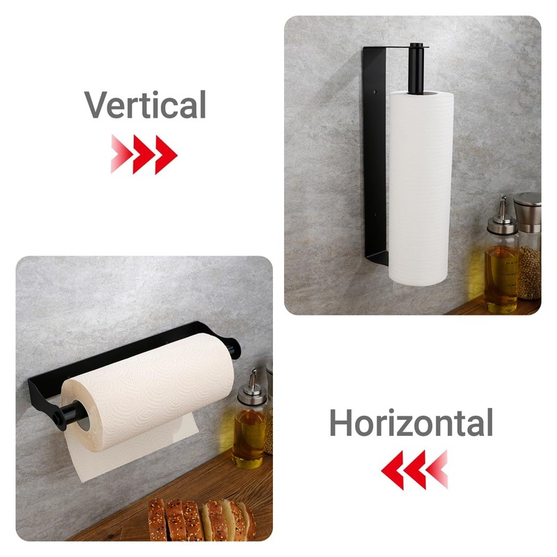 GOWODOOO Paper Towel Holder Under cabinets,Wall Mount Paper Towels Holder