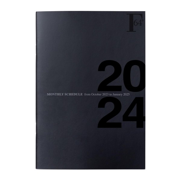Kyokuto PBF48K24 Monthly Notebook, 2024 FobCOOP A5, Black, Starts October 2023