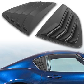 RACING9SPEED Rear Side Window Louvers Air Vent Scoop Shades Cover Blinds 2PCS ABS Fit for 2017-2024 Mazda MX-5 Miata, Car Mods Replacement Parts Assembly, 2018 2019 2020 2021 2022 2023 (Matt Black)
