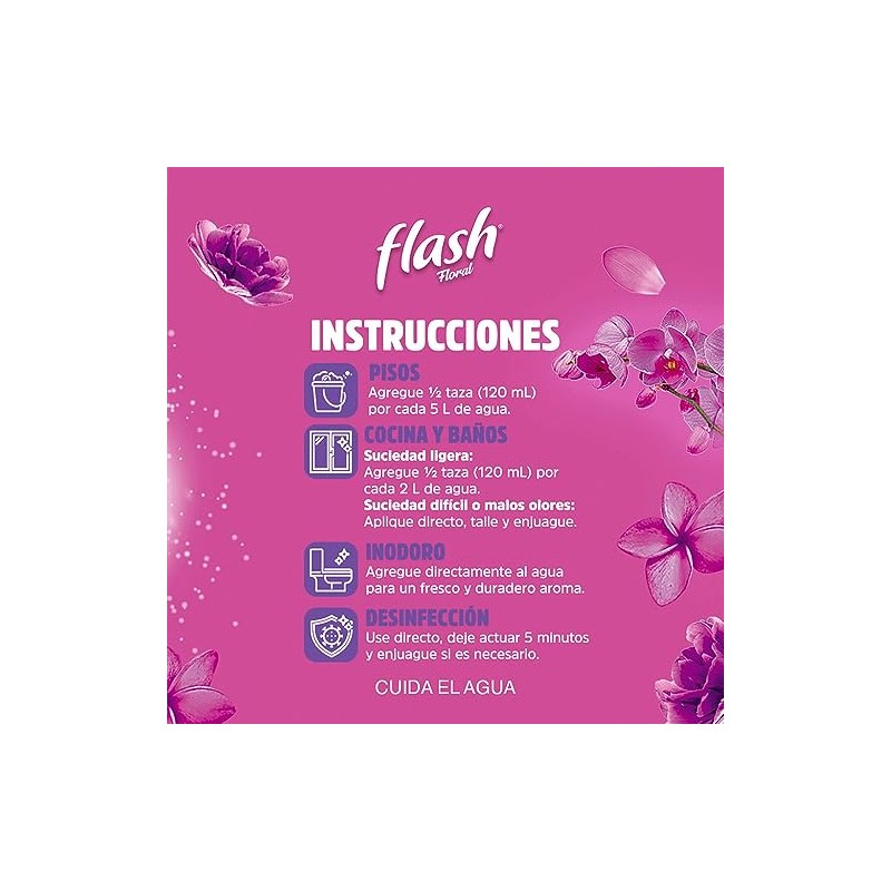 FLASH LIMPIADOR LIQUIDO MULTIUSOS FLORAL 1 LT,