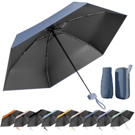 MPXEAVG Compact Umbrella, Mini Umbrella, Umbrella UV Protection, Women's Small Ultralight, Parasol Portable, Umbrella Box, Haze Blue