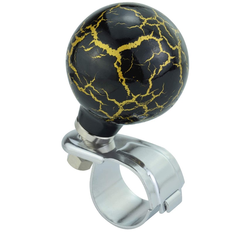 Lunsom Ball Steering Wheel Knob Marbling Round Suicide Spinner Turning