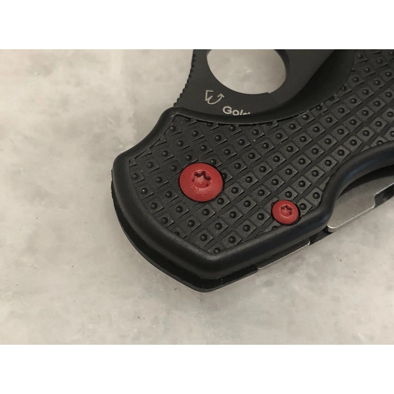 DH Flat Red Screws Set For Spyderco Para 3 FRN