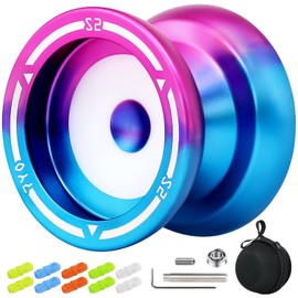 S2 Responsive Yoyo Professional for Kids and Adults, Unresponsive Yoyo with Dual Function for Experts, Metal Yo yo for Finger Spin Tricks with 10 Yoyo Strings, Yoyo Case, Yoyo Accessory