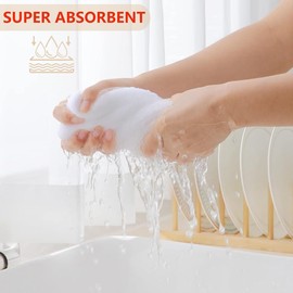 Peakloong 100% Cotton Waffle-Weave Kitchen Dish Cloths, Ultra Soft Absorbent Quick Drying Dish Towels White Easy to Use