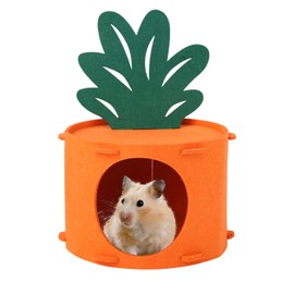 Gosknor Guinea Pig Hideout, Pineapple Shape Guinea Pig Home Bed Chinchilla Cage Accessories Felt Material Hamster House Hamster Cage Box Washable Nest for Pet Small Animal Chinchilla Hamster Hedgehog
