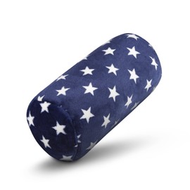 Bestlivings Cuddly soft neck roll (diameter 16 cm x 30 cm / blue stars) for on the go - compact and lightweight, perfect for air travel or long car journeys