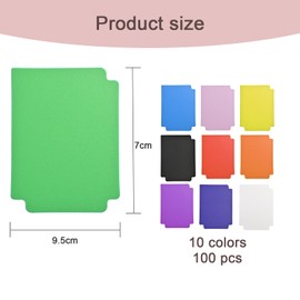 Fodlon Pack of 100 Card Dividers, 7 x 9.5 cm, 10 Colour Card Dividers, Plastic Dividers with Tabs, Trading Card Box, Reusable, Card Divider for Games, Sports Supplies, Sports Folder