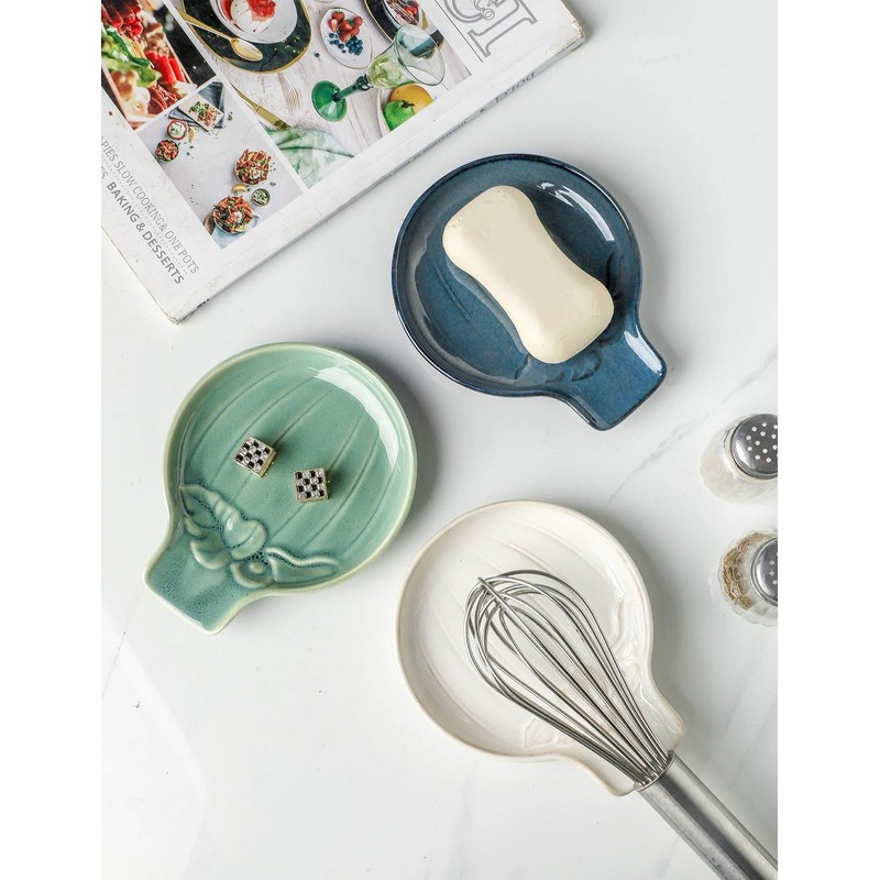 Seyatoo Ceramic Spoon Rest for Stove Top, Spoon Holder for