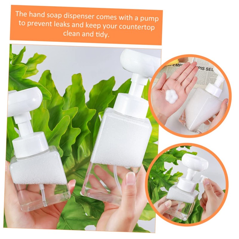 Baluue 2Pcs Refillable Foaming Soap Dispenser Pump Bottles for Kitchen