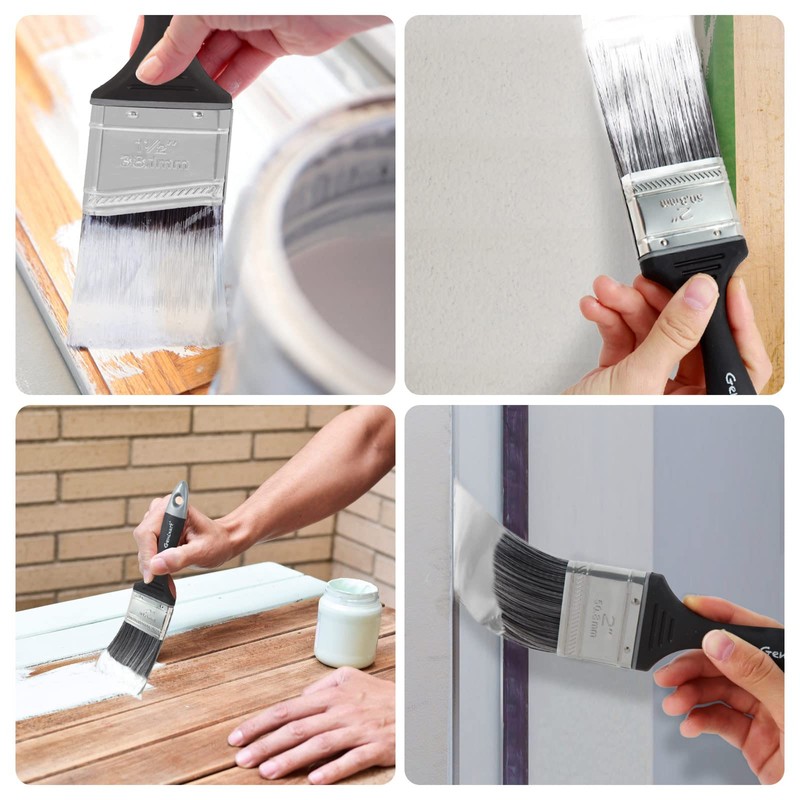 Genixart Angle Brush Set, Flat Brushes, Trimming Brushes for Walls