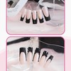 MISUD Press on Nails Long Square Fake Nails Glossy Glue