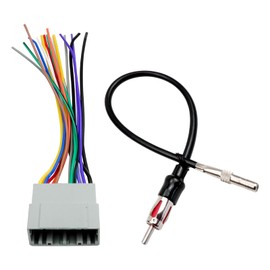 Car Radio Wiring Harness w/Antenna Adapter Connector Replacement for 70-6502 Fit for 2002-2007 Do-dge Ram 2003-2007 Je-ep 2000-2007 Chrysler Aftermarket Install Stereo Cable Antenna Connector Plug