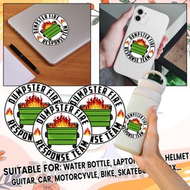 Pack 3PCS - Dumpster Fire Response Team Sticker Funny Quote This is Fine 2" Waterproof Vinyl Sticker for Laptop, Water Bottle, Tumbler Gifts Decal (2 Inches)
