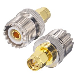 Boobrie UHF Female to SMA Male Adapter Pack of 2 UHF to SMA Coaxial Connector HF Coax Connector SO239 Handheld Antenna PL-259 Converter for Walkie Talkie Antennas Broadcast Radios WiFi