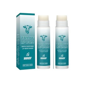 2PCS Natural Tallow Beeswax Chapstick