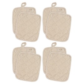 American Linen Pot Holders, Hot Pads, Table Pads for Kitchen and Dining Table, Non Slip Heat Resistant Hot Pot Holder (Beige, 8 Pack)