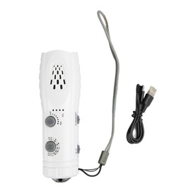 Hand Crank Flashlight Radio Portable Multifunctional Support AM FM SOS Alert Flashlight Radio for Home Outdoor White