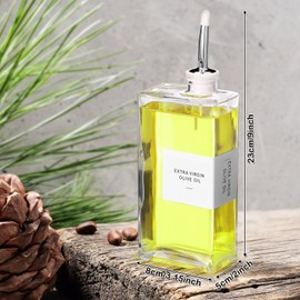 Reallnaive 10 Sets Olive Oil Dispenser Bottles for Kitchen with Nozzles Funnel Labels Cooking Oil Dispenser 500ml Set for Kitchen Vinegar Coffee Syrup(Silver)