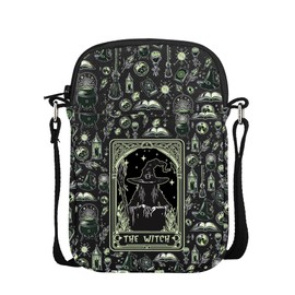 CMNIM Witch Gift Ideas Witchy Mini Crossbody Bag Witch Theme Gift Witchcraft Gifts Wiccans Inspired Cell Phone Wallet (Witch Mini Black CB-CA)