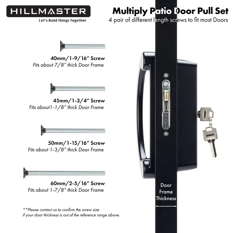 Sliding Glass Door Handle with Mortise Lock and Key Cylinder,Patio