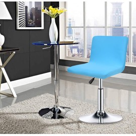 Deisy Dee Stretch Chair Cover Slipcovers for Low Short Back Chair Bar Stool Chair C114 (Lake Blue)