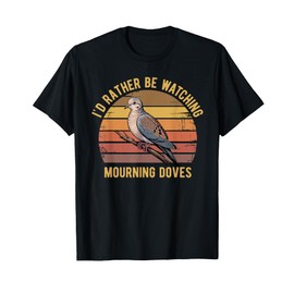 Mourning Dove Bird Lover Vintage Retro Sunset Bird Watching T-Shirt