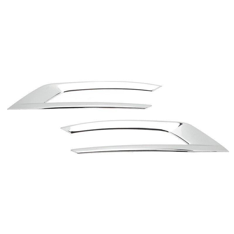 2PCS Front Fog Light Trim Silver Decoration Anti Fading Exterior