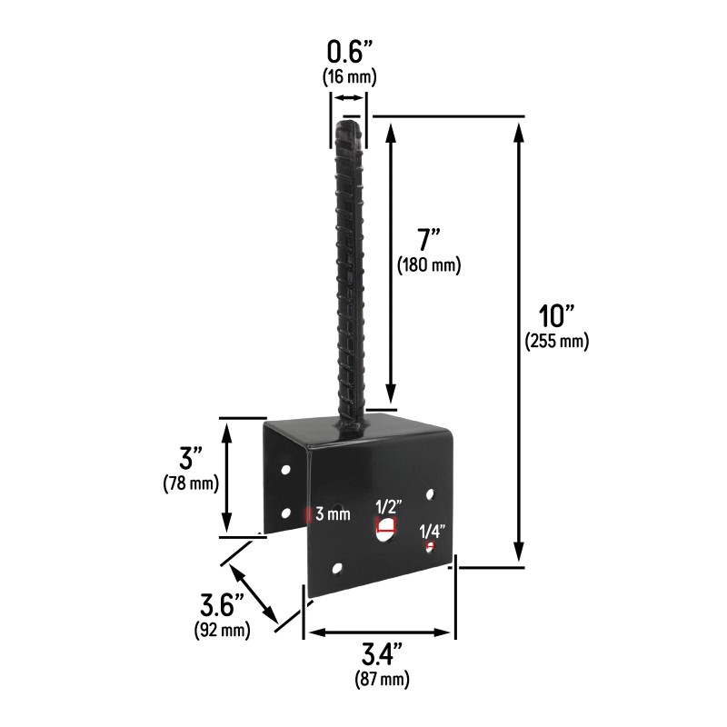 Automotive Authority U Shaped 4x4 Deck Post Concrete Anchor Spike