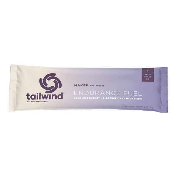 Tailwind Nutrition Endurance Fuel, Grab-and-Go Hydration Drink Mix with Electrolytes, Non-GMO, Free of Soy, Dairy, and Gluten, Vegan, Naked Unflavored, Pack of 12
