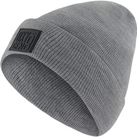 Oxygen8 Beanie Hats for Men Women Cuffed Skull Knit Winter Hats Men & Womens Beanie Cap - Gray Heather Beanie for Men Women