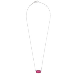 Kendra Scott Elisa Pendant Necklace in Sterling Silver, Pink Quartzite Gem, Fine Jewelry for Women