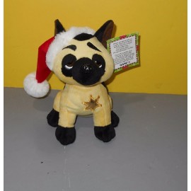 Ganz New Under the Christmas Tree Present Gift Guarder Watch Dog Plush w/ Santa Hat