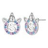 Unicorn Initial Earrings for Girls Women, 925 Sterling Silver Alphabet