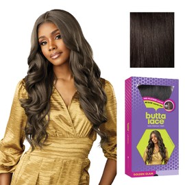 Sensationnel Butta Lace Wigs - Golden Glam Extra Wide 5 Inch Deep Parting Synthetic Preplucked Hairline Glueless Lacefront (2 DARKBROWN)