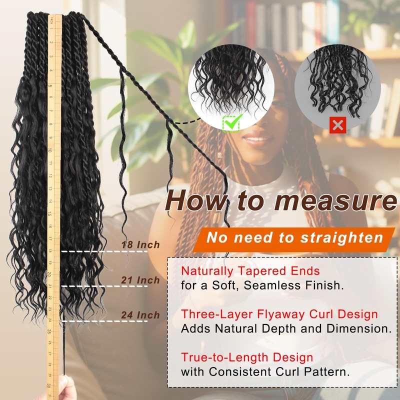 Senegalese Twist Crochet Hair with Curly Ends for Black Women