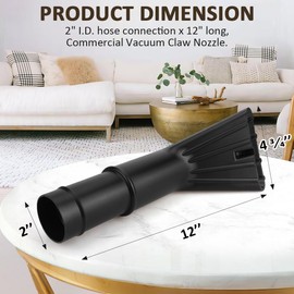 Vacuum Claw Nozzle 2" x 12" for Wet/Dry Utility Shop Vac Cleaning Auto Car Cars RV's Home Claw Nozzle SCN2 (2 Pack)