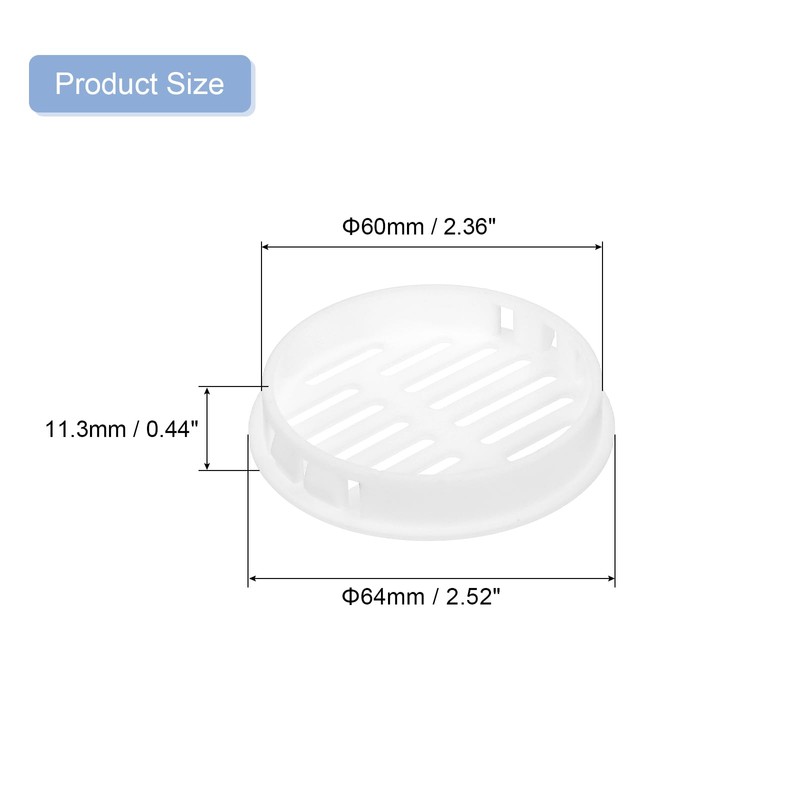 sourcing map 24Pcs 60mm/2.36" Circular Soffit Air Vents, Plastic Soffit
