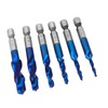 6PCS High Speed Steel 6.35mm Hex Shank Tap Drill Bit