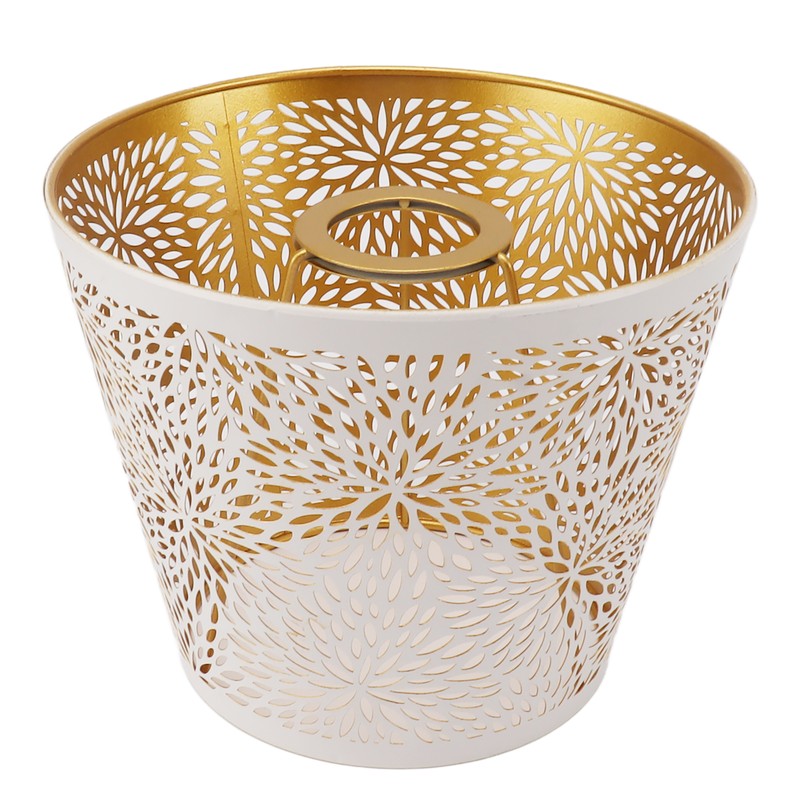 Lamp Shade E27 E26 White Carved Flower Pattern Iron Modern