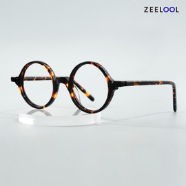 Zeelool Unisex Acetate Vintage Round Blue Light Blocking Glasses for Men TV Phone Computer Gaming Glasses Otto JGA000481-11 Crystal