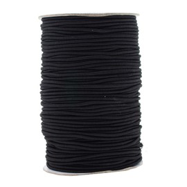 Mandala Crafts Elastic Cord Stretchy String for Bracelets, Necklaces, Jewelry Making, Beading, Masks (Black, 2mm 76 Yards)